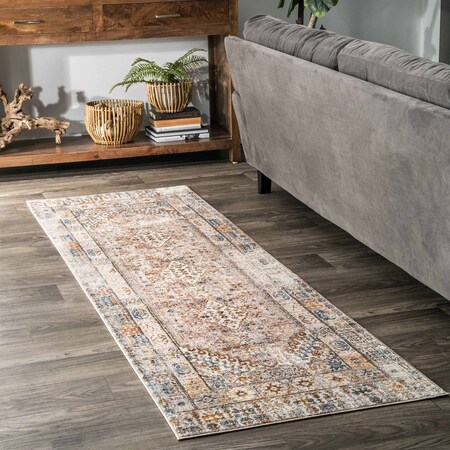 Nuloom Farley Medallion Fringe Area Rug 2ft 6in x 8ft KHMC07C-2608